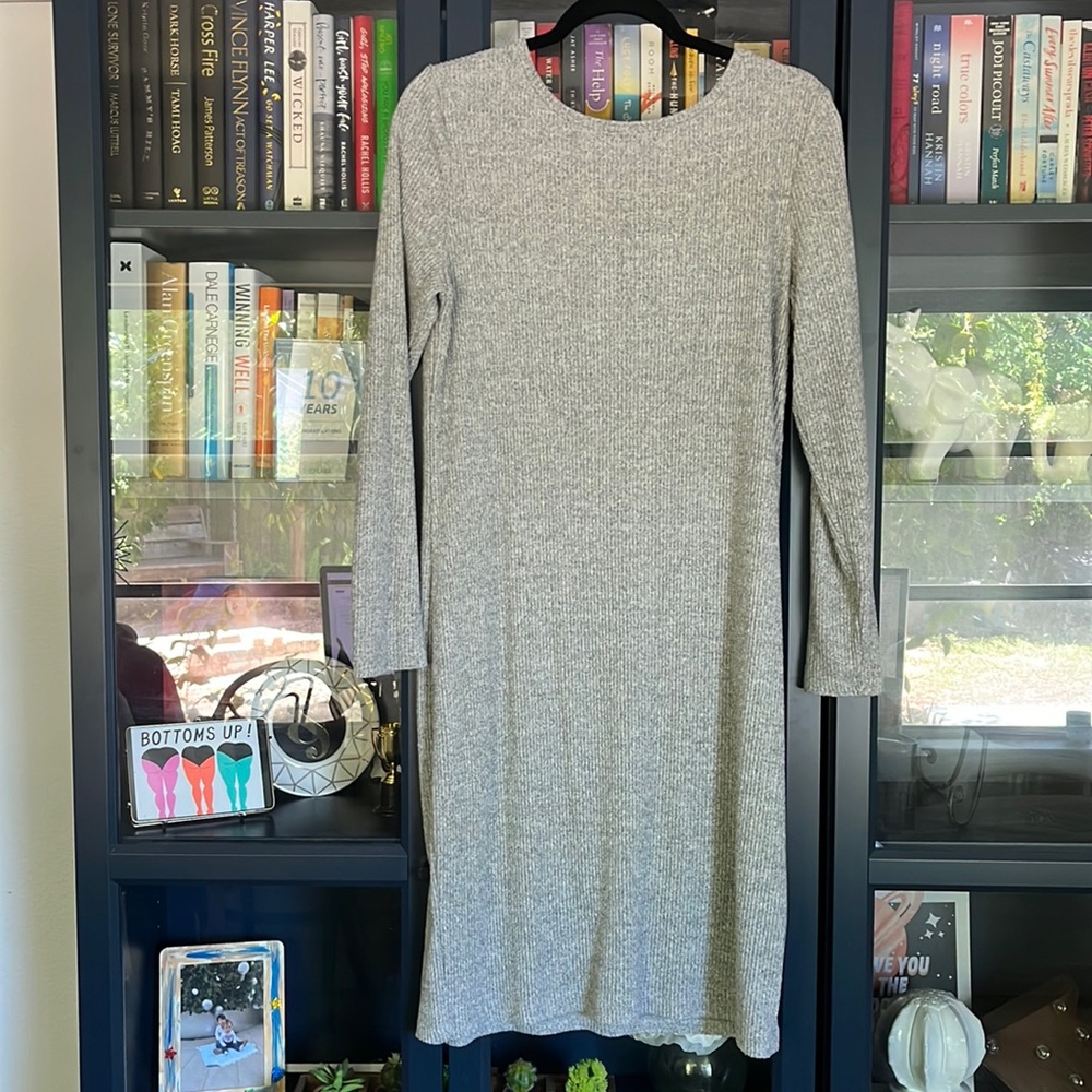 a new day Grey Ribbed Long Sleeve Dress